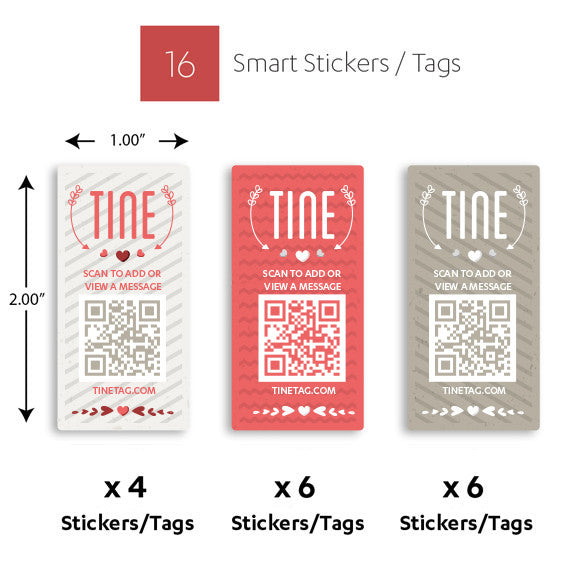 Premium Sweetheart Theme Stickers/Tags - 16 Count – TINE